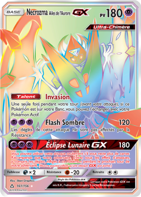Carte Pokémon Necrozma Ailes de l'Aurore-GX 161/156 Rainbow Ultra-Prisme