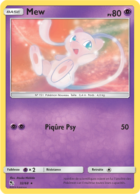 Carte Pokémon Mew 32/68 Rare Destinées Occultes