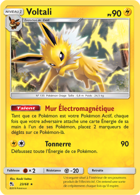 Carte Pokémon Voltali 23/68 Rare Destinées Occultes