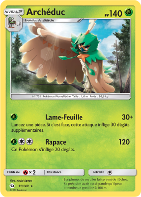 Carte Pokémon Archéduc 11/149 Rare Soleil et Lune (JCC)