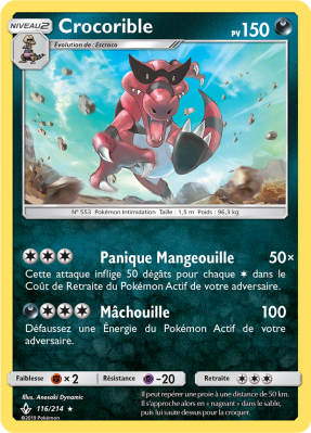 Carte Pokémon Crocorible 116/214 Rare Alliance Infaillible