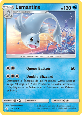Carte Pokémon Lamantine 45/214 Rare Alliance Infaillible
