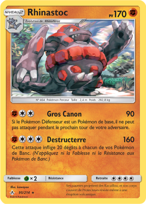 Carte Pokémon Rhinastoc 95/214 Rare Alliance Infaillible