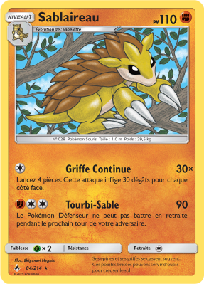 Carte Pokémon Sablaireau 84/214 Rare Alliance Infaillible