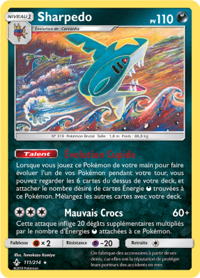 Carte Pokémon Sharpedo 111/214 Rare Alliance Infaillible