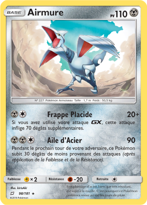 Carte Pokémon Airmure 98/181 Rare Duo de Choc