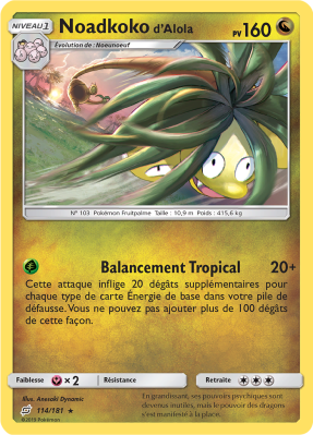 Carte Pokémon Noadkoko d'Alola 114/181 Rare Duo de Choc
