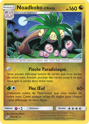 Carte Pokémon Noadkoko d'Alola 115/181 Rare Duo de Choc