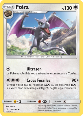 Carte Pokémon Ptéra 130/181 Rare Duo de Choc