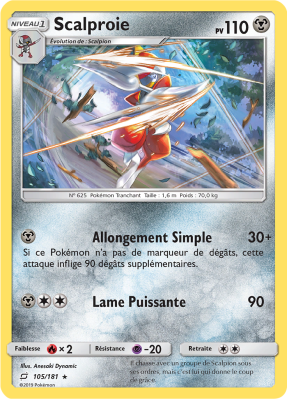 Carte Pokémon Scalproie 105/181 Rare Duo de Choc