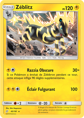 Carte Pokémon Zéblitz 45/181 Rare Duo de Choc
