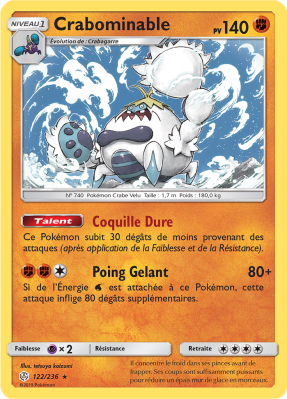 Carte Pokémon Crabominable 122/236 Rare Éclipse Cosmique