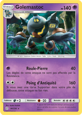 Carte Pokémon Golemastoc 90/236 Rare Éclipse Cosmique