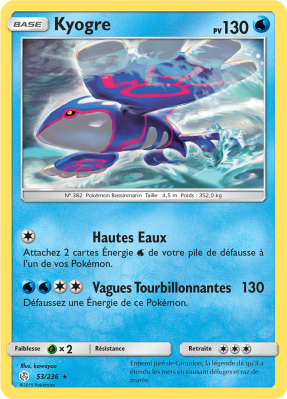 Carte Pokémon Kyogre 53/236 Rare Éclipse Cosmique