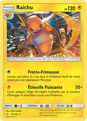 Carte Pokémon Raichu 67/236 Rare Éclipse Cosmique