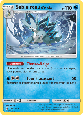 Carte Pokémon Sablaireau d'Alola 20/145 Rare Gardiens Ascendants