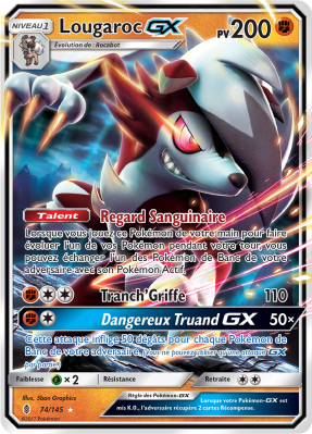 Carte Pokémon Lougaroc-GX 74/145 Ultra Rare Gardiens Ascendants