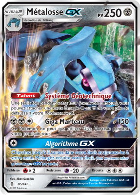 Carte Pokémon Métalosse-GX 85/145 Ultra Rare Gardiens Ascendants