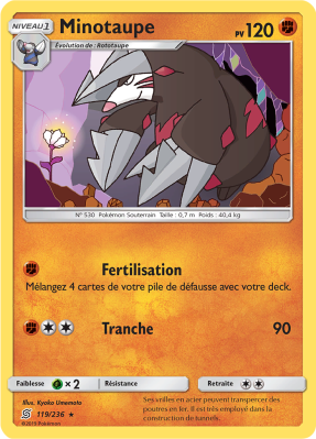 Carte Pokémon Minotaupe 119/236 Rare Harmonie des Esprits