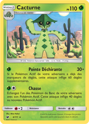 Carte Pokémon Cacturne 6/111 Rare Invasion Carmin