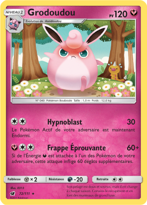 Carte Pokémon Grodoudou 72/111 Rare Invasion Carmin