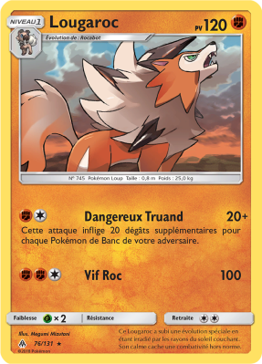 Carte Pokémon Lougaroc 76/131 Rare Lumière Interdite