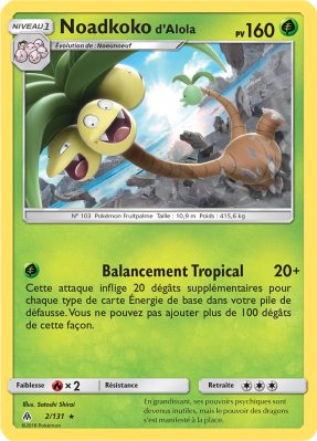 Carte Pokémon Noadkoko d'Alola 2/131 Rare Lumière Interdite