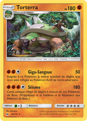 Carte Pokémon Torterra 58/131 Rare Lumière Interdite