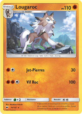 Carte Pokémon Lougaroc 76/147 Rare Ombres Ardentes