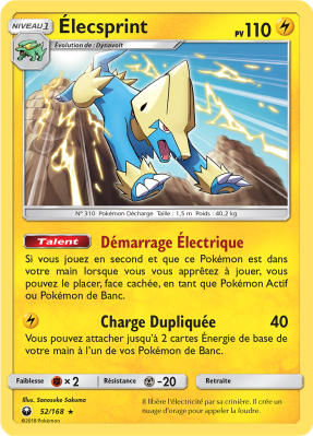 Carte Pokémon Élecsprint 52/168 Rare Tempête Céleste