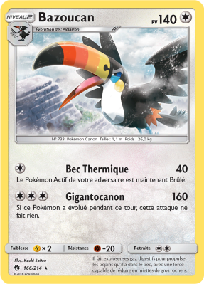 Carte Pokémon Bazoucan 166/214 Rare Tonnerre Perdu