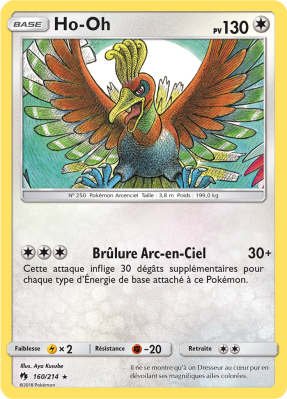 Carte Pokémon Ho-Oh 160/214 Rare Tonnerre Perdu