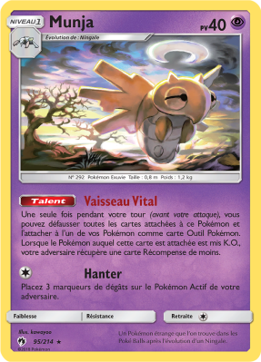 Carte Pokémon Munja 95/214 Rare Tonnerre Perdu