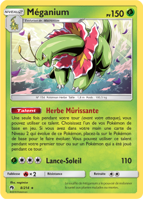 Carte Pokémon Méganium 8/214 Rare Tonnerre Perdu