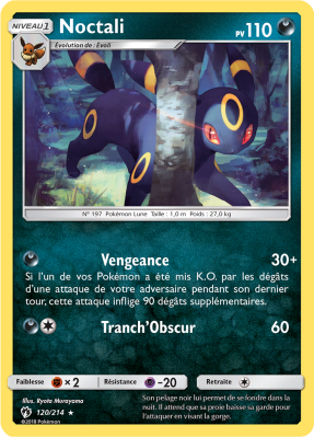 Carte Pokémon Noctali 120/214 Rare Tonnerre Perdu