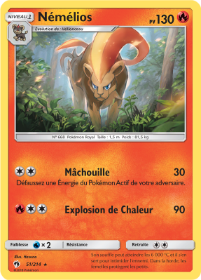 Carte Pokémon Némélios 51/214 Rare Tonnerre Perdu