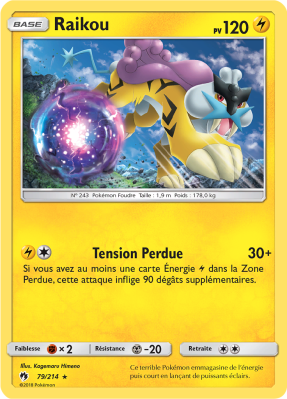 Carte Pokémon Raikou 79/214 Rare Tonnerre Perdu