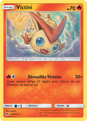 Carte Pokémon Victini 49/214 Rare Tonnerre Perdu
