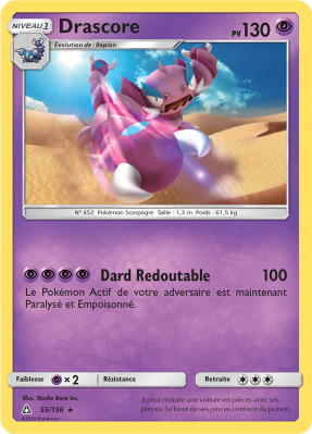 Carte Pokémon Drascore 55/156 Rare Ultra-Prisme