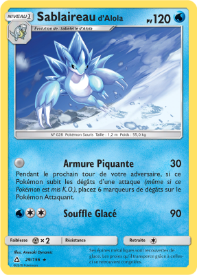 Carte Pokémon Sablaireau d'Alola 29/156 Rare Ultra-Prisme