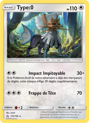 Carte Pokémon Type:0 115/156 Rare Ultra-Prisme