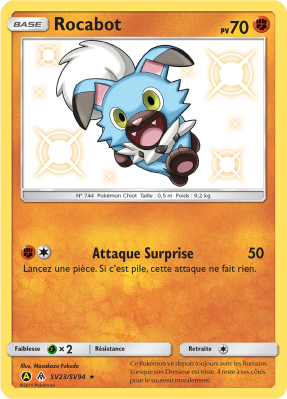 Carte Pokémon Rocabot SV23/SV94 Ultra Rare Destinées Occultes