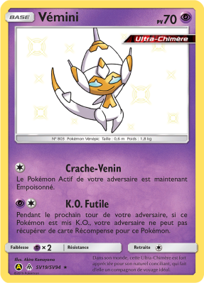 Carte Pokémon Vémini SV19/SV94 Ultra Rare Destinées Occultes