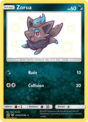 Carte Pokémon Zorua SV25/SV94 Ultra Rare Destinées Occultes