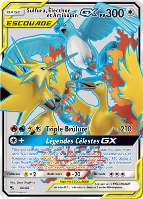 Carte Pokémon Sulfura, Électhor et Artikodin-GX 66/68 Ultra Rare Destinées Occultes
