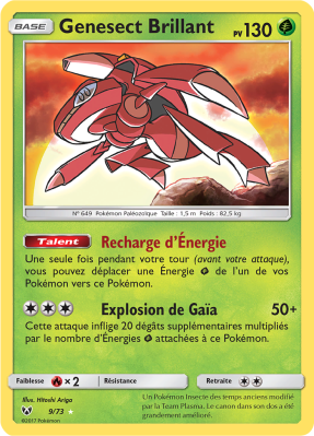 Carte Pokémon Genesect Brillant 9/73 Ultra Rare Légendes Brillantes