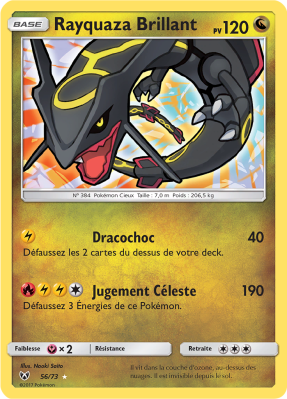 Carte Pokémon Rayquaza Brillant 56/73 Ultra Rare Légendes Brillantes