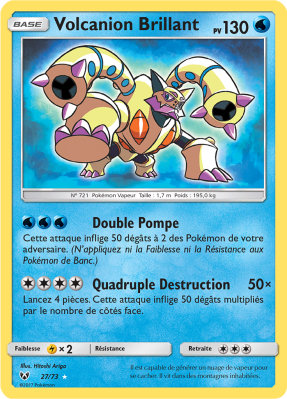 Carte Pokémon Volcanion Brillant 27/73 Ultra Rare Légendes Brillantes