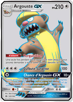 Carte Pokémon Argouste-GX 145/149 Ultra Rare Soleil et Lune (JCC)