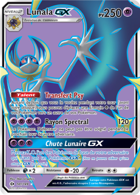 Carte Pokémon Lunala-GX 141/149 Ultra Rare Soleil et Lune (JCC)
